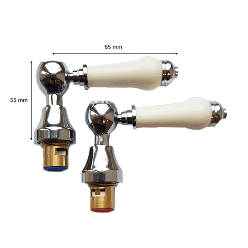 Traditional White Lever Tap Revivers